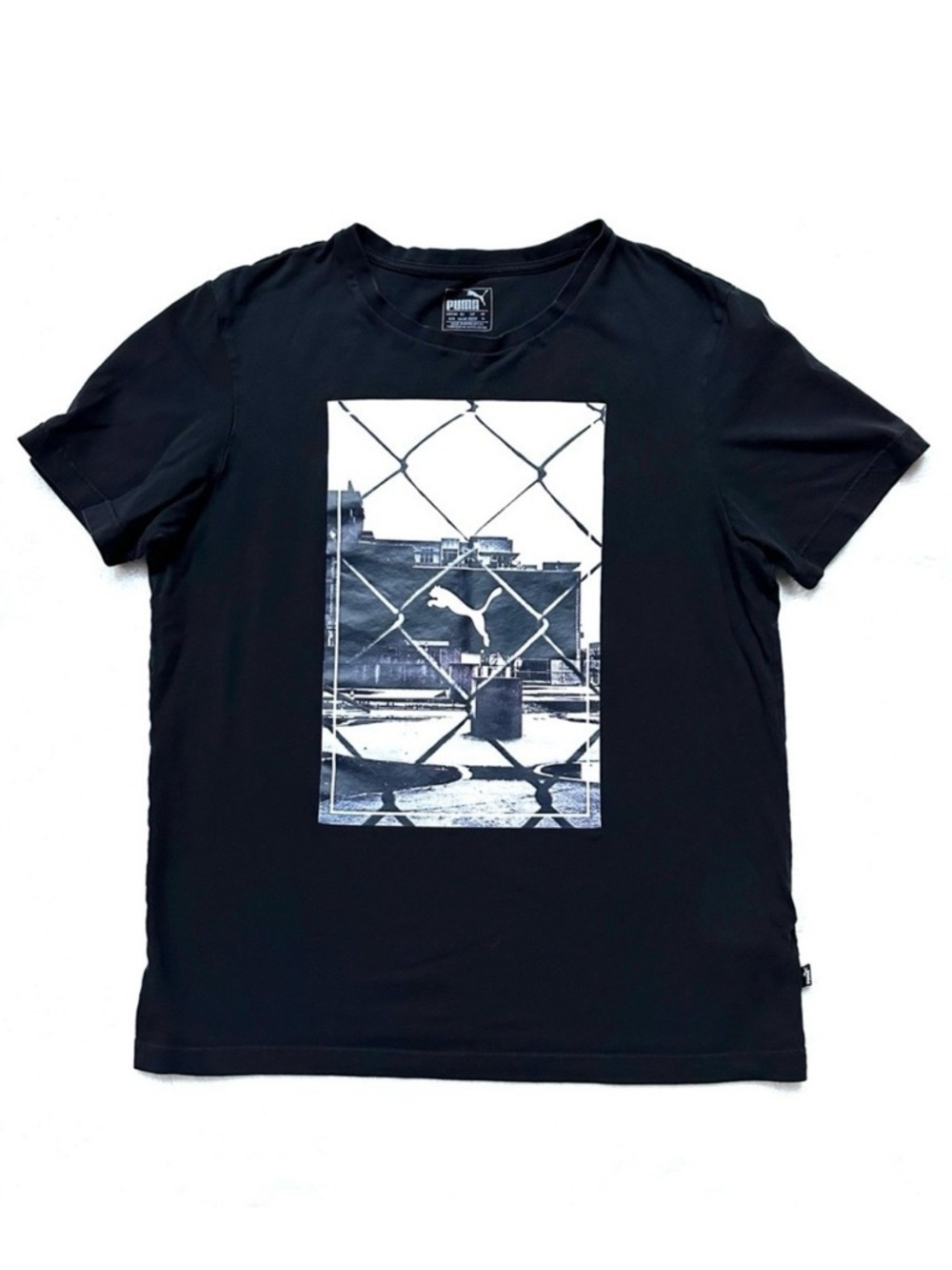 🔴 5 for $10 ONE PUMA Black Graphic T-Shirt Size M Unisex Cotton Tee